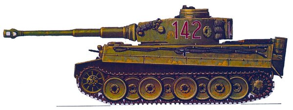 Pz.Kpfw.VI Tiger Ausf.H1. 501-й тяжелый танковый батальон (sPzAbt 501), Тунис, зима 1943 г